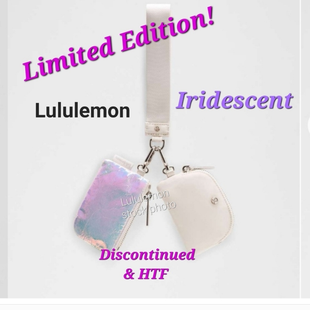LULULEMON LIMITED EDITION IRIDESCENT/BONE DUAL POUCH WRISTLET
